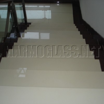 Pure white nanoglass step stair