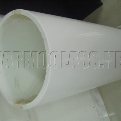 White marmoglass column cladding