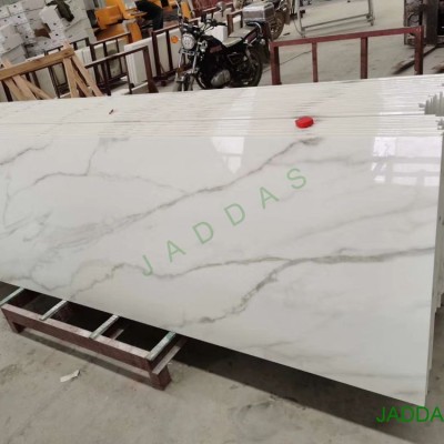 White glass stone countertop