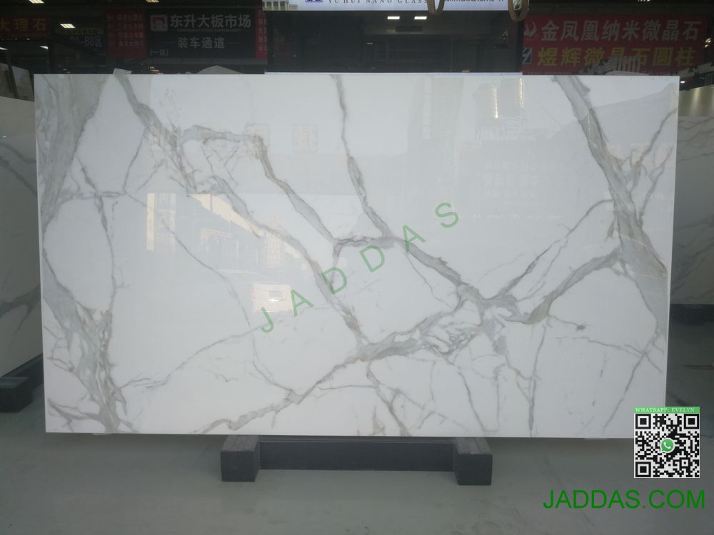 Carrara nano glass slab