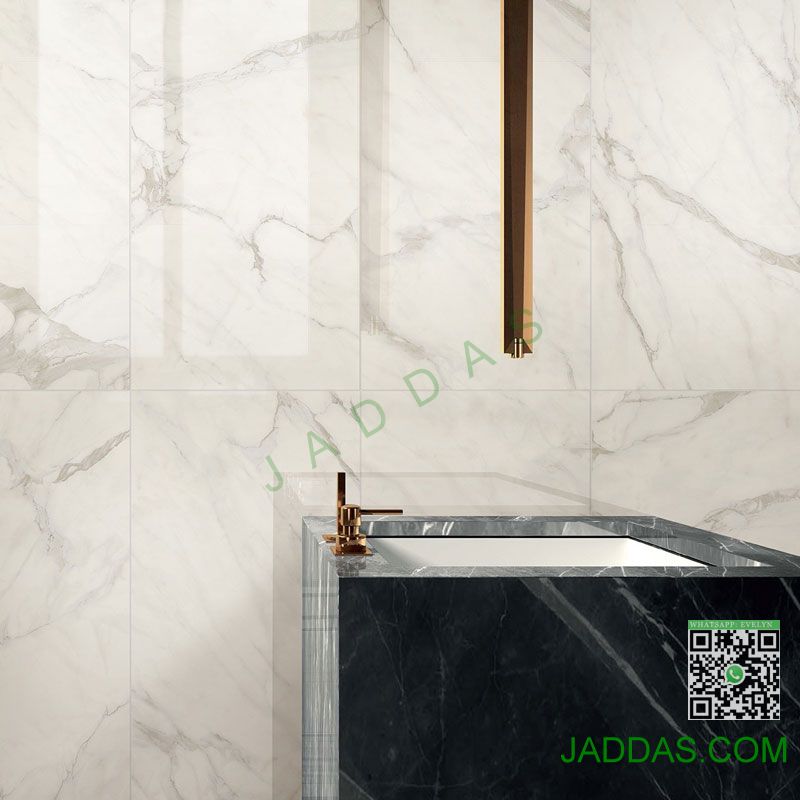 Calacatta white nano glass tile