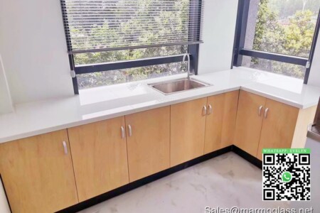 Pure white Nano glass kitchen top for Huzhou Citizen Service Center project Pure white Nano glass kitchen top for Huzhou Citizen Service Center project