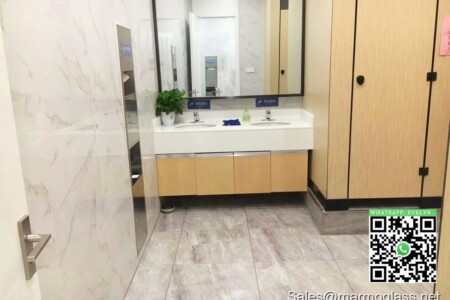 Pure white Nano glass vanity top for Huzhou Citizen Service Center project Pure white Nano glass vanity top for Huzhou Citizen Service Center project