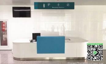 Nano glass Guidance desk surface and black wall cladding for hospital projecct Nano glass Guidance desk surface and black wall cladding for People's Hospital of Ganyu District, Lianyungang City project