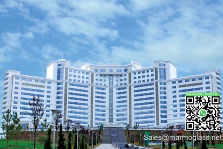 Administration Building Nano glass cladding panel for exterior wall of Turkmenistan government office building